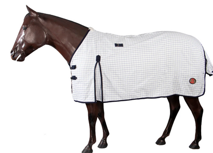 Cotton Blend Ripstop Horse Rug White/navy [sz:5"9/175cm]