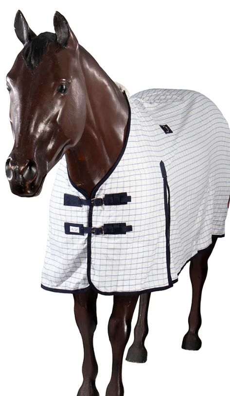 Cotton Blend Ripstop Horse Rug White/navy [sz:5"9/175cm]
