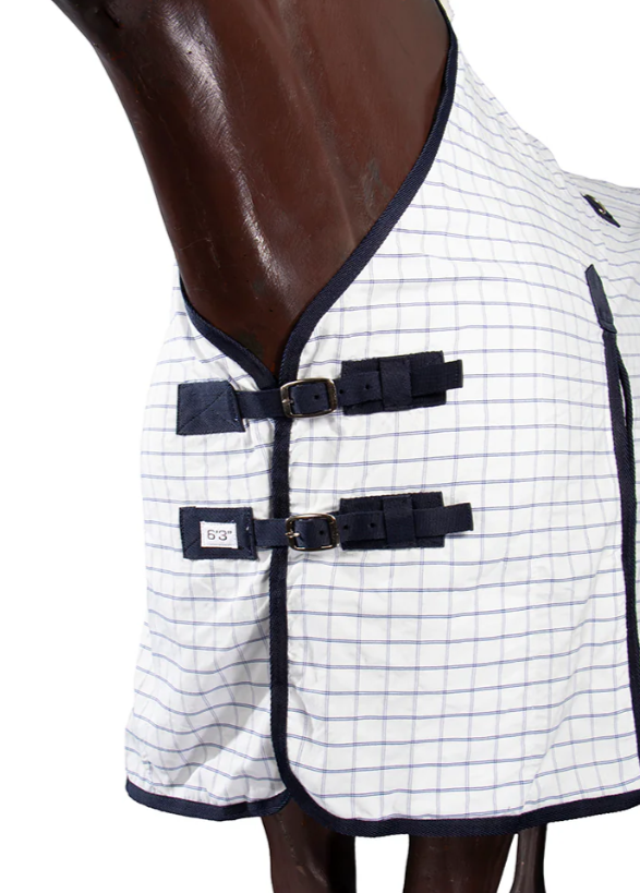 Cotton Blend Ripstop Horse Rug White/navy [sz:5"9/175cm]