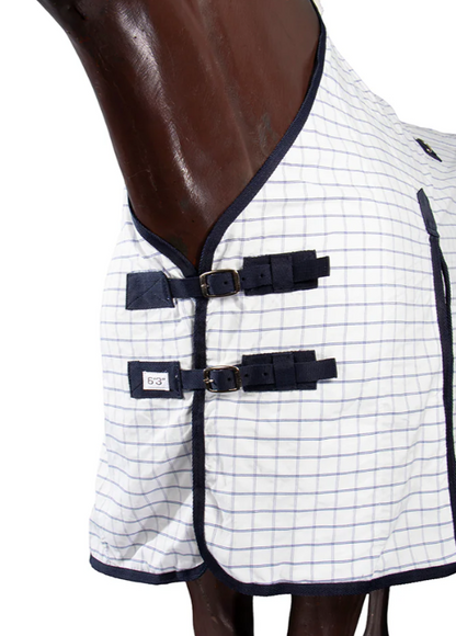 Cotton Blend Ripstop Horse Rug White/navy [sz:5"9/175cm]