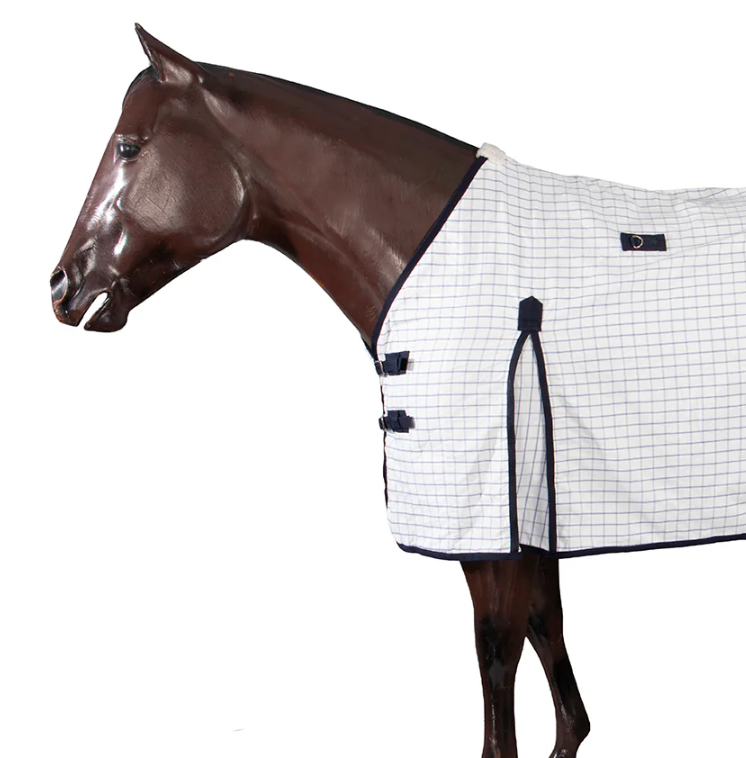 Cotton Blend Ripstop Horse Rug White/navy [sz:6'0"/183cm]