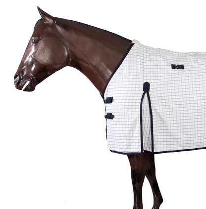 Cotton Blend Ripstop Horse Rug White/navy [sz:6'0"/183cm]