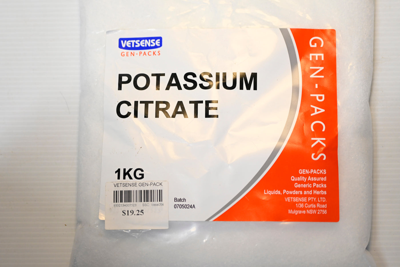 Vetsense Gen-pack Potassium Citrate 1kg