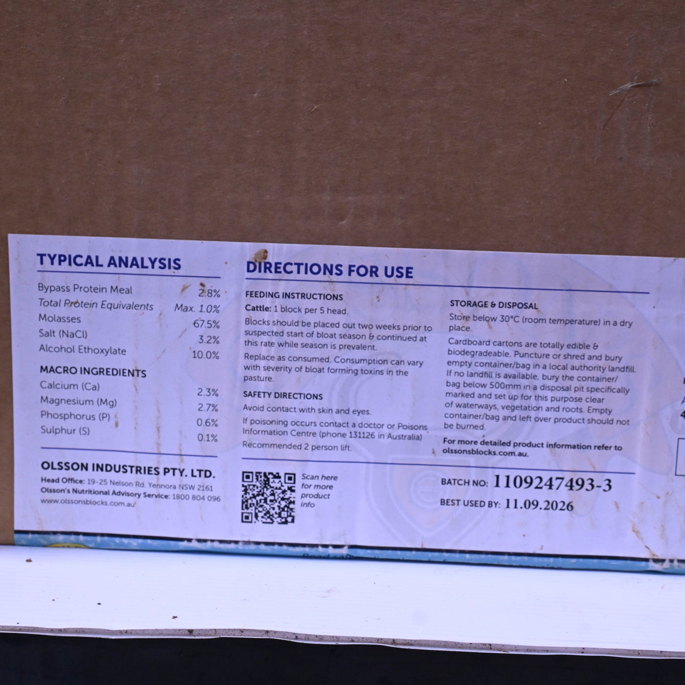 Olssons Bloat Liq 15kg 