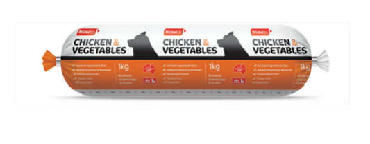Prime100 Chicken & Veg 3kg Roll [sz:3kg]