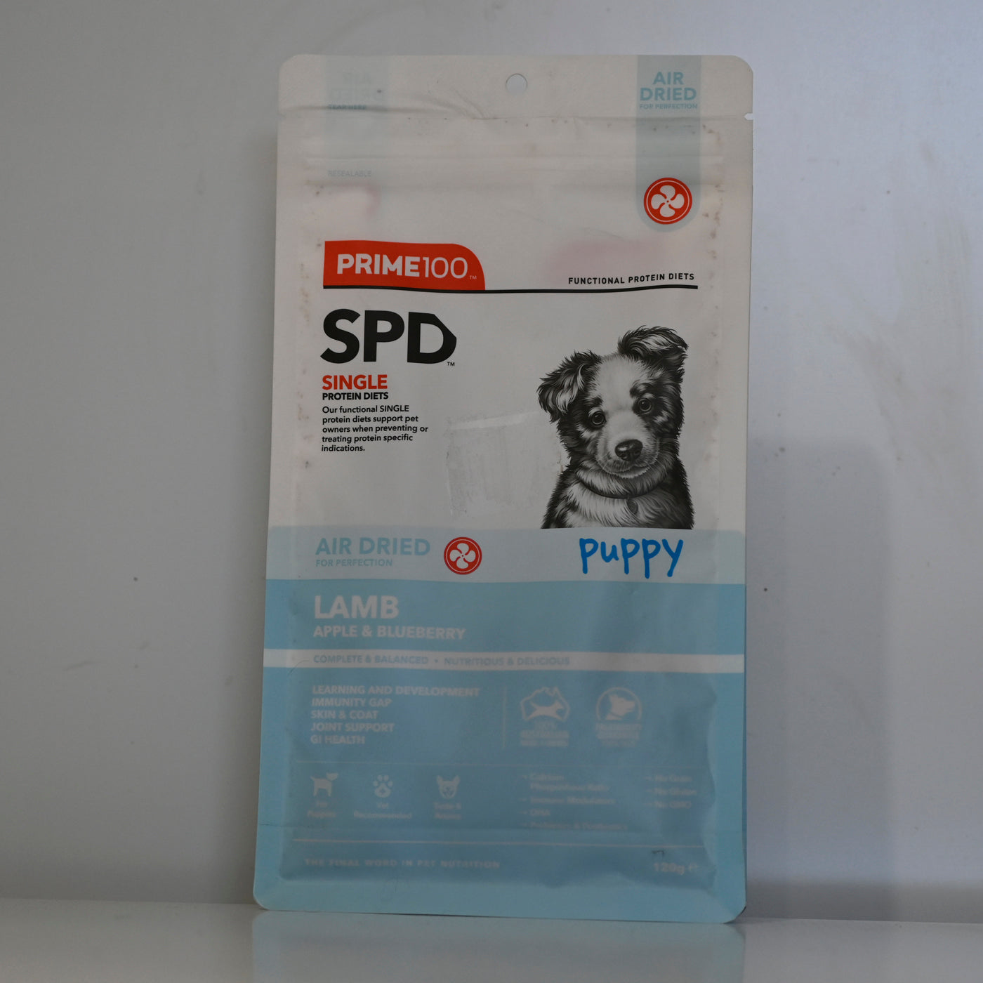 Prime Spd Air Dried Puppy Lamb & Blueberry 120gm