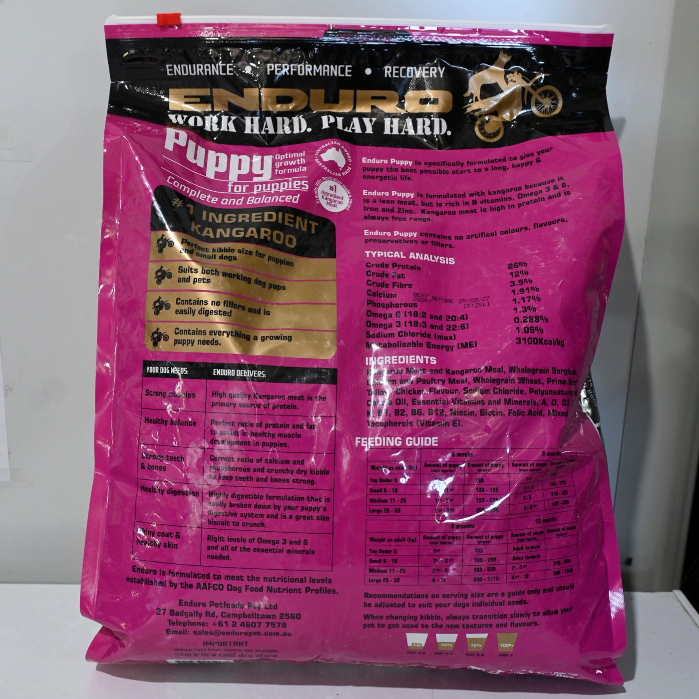 Enduro Dog Food Varieties [ps:9 Kg Bf:puppy]