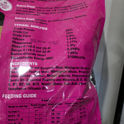 Enduro Dog Food Varieties [ps:9 Kg Bf:puppy]