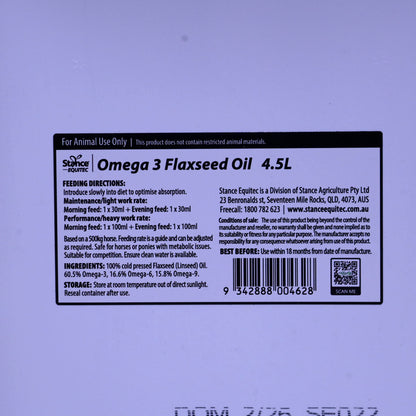 Stance Essentials Omega 3 Flax Seed Oil 4.5l
