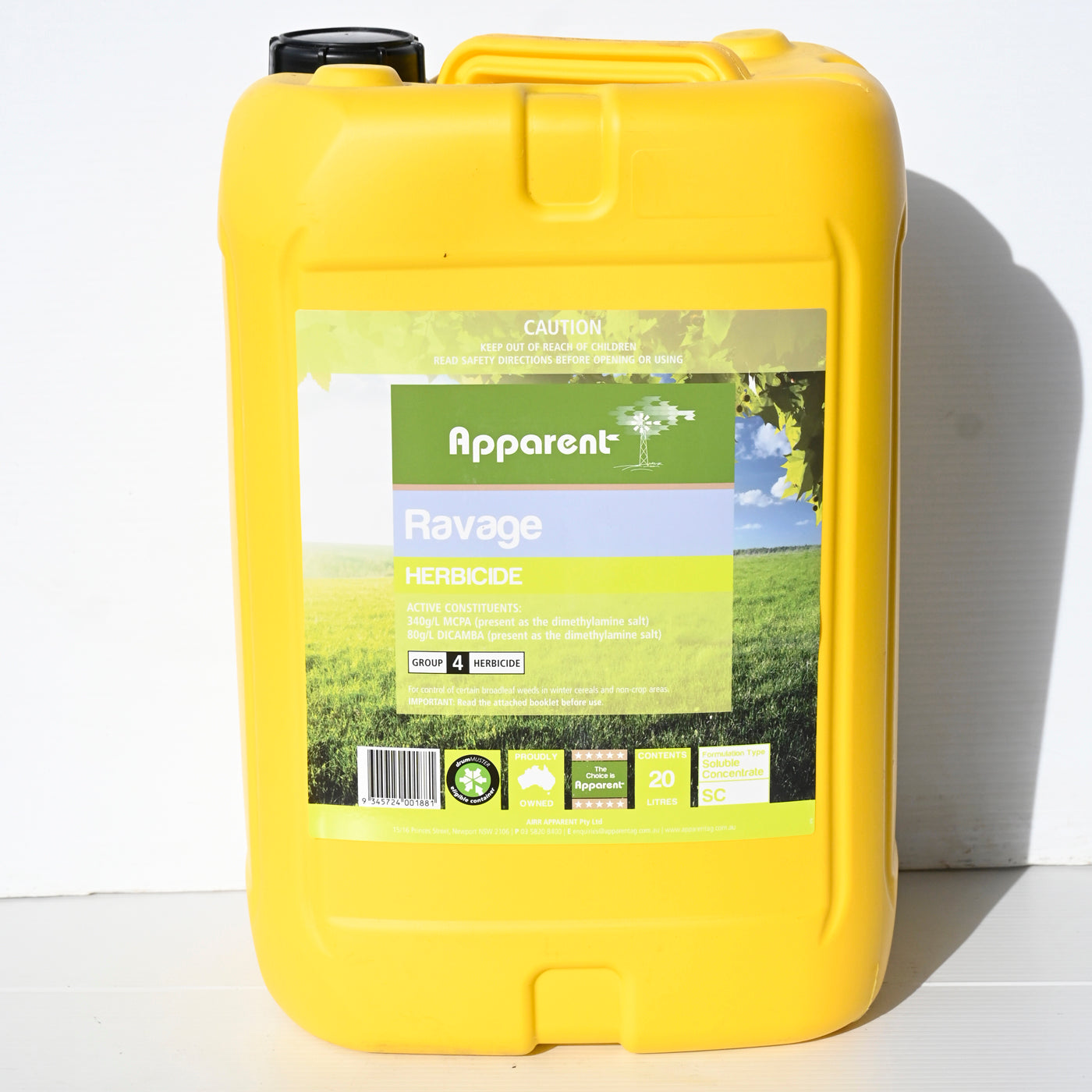 Apparent Ravage Active: 340g/l Of Mcpa, 80g/l Of Dicamba [sz:20ltr]