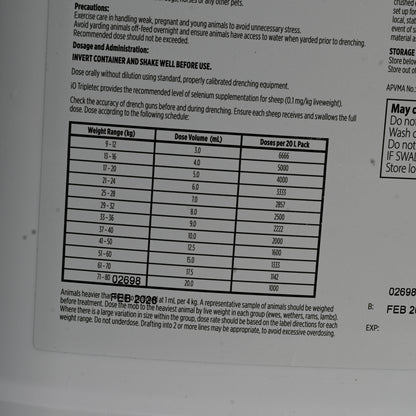 Io Tripletec Combo Drench Sheep 20 Litre