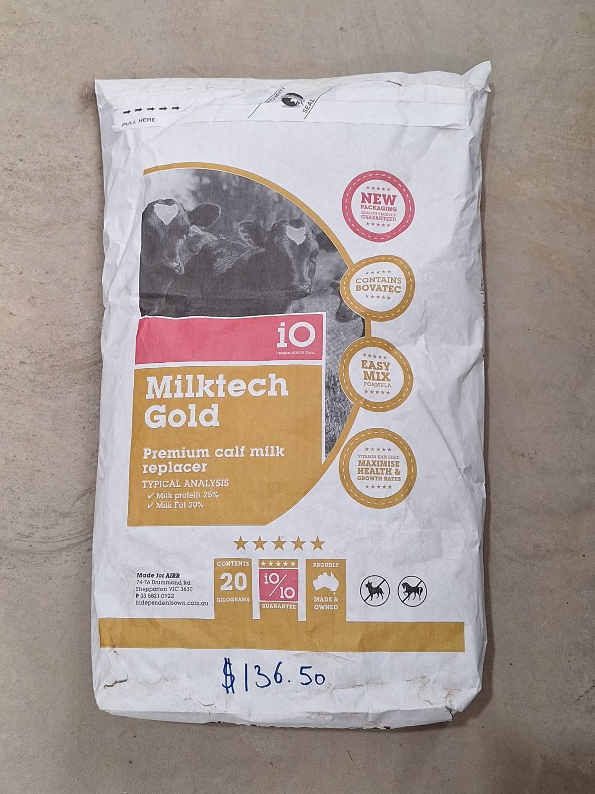 Io Milktech Calf Milk Gold 20kg (vic)