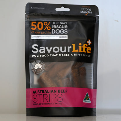 Savour Life Premium Dog Treat Strips Beef 165g