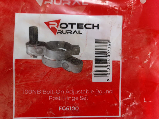 Rotech 100nb Adjustable Bolt-on Round Post Hinge Set