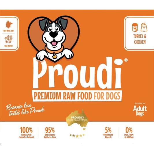 Proudi - Premium Raw Dog Food Turkey & Chk 2.4kg