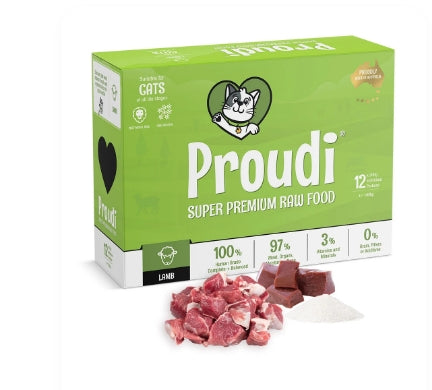 Proudi Premium Raw Cat Food  (frozen) [fl:lamb]