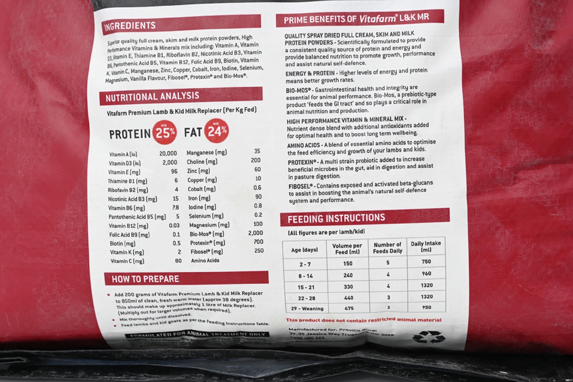 Vitafarm Lamb & Kid Milk Replacer 10kg