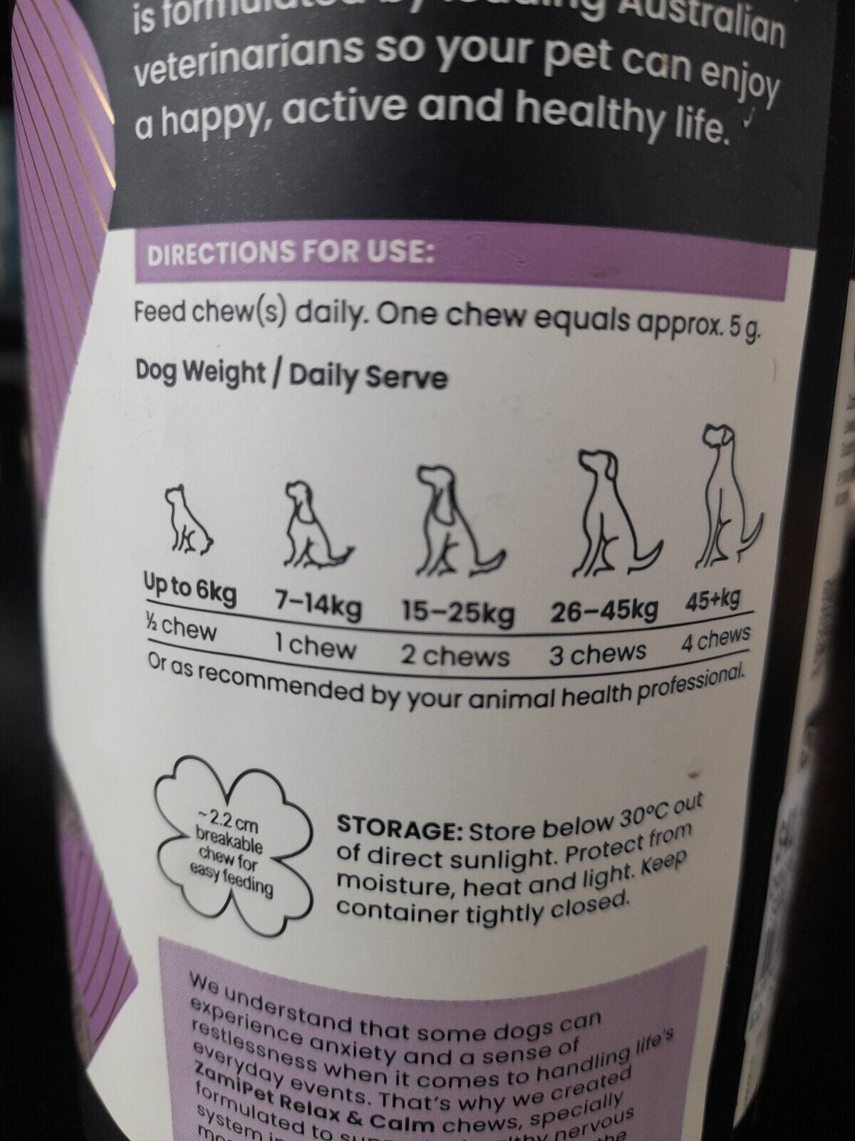 Zamipet Relax & Calm For Dogs 100 Chews [sz:500 Grams]