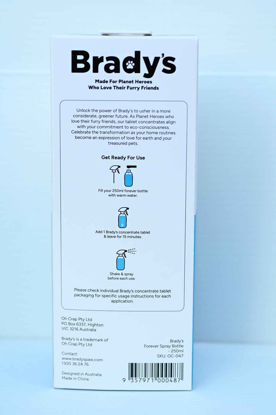 Bradys Forever Spray Bottle - 250ml