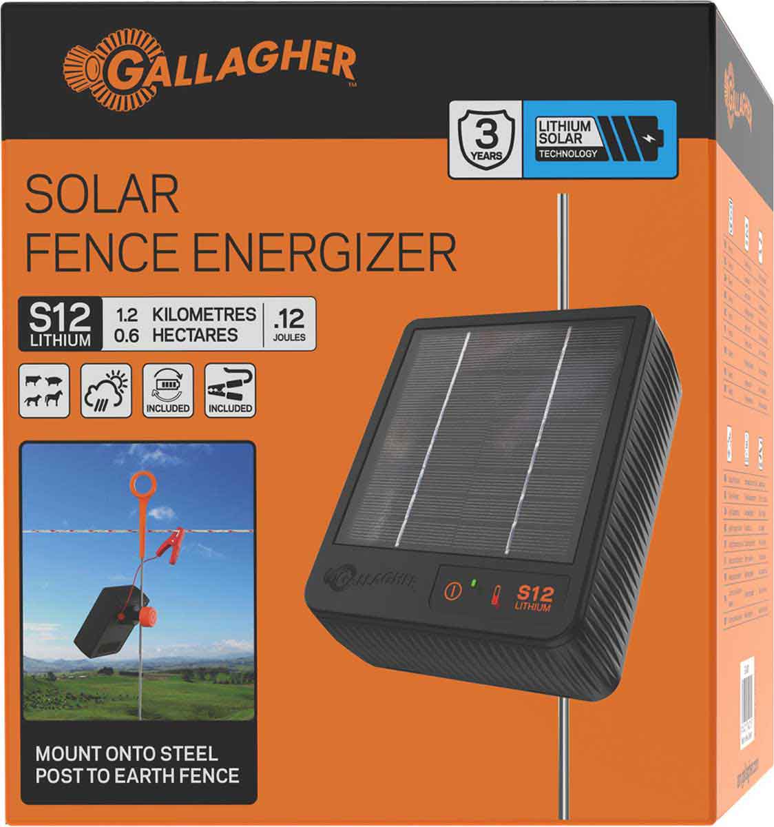 Gallagher S12 Lithium Solar Fence Energizer (g349414)